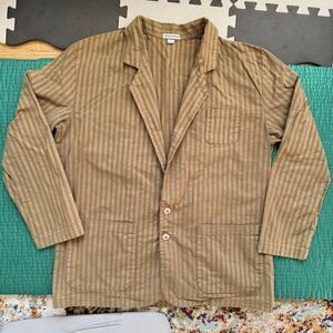 Vintage 70s Discover Brand 2 Button Jacket Mens L Made In USA Beige Tan Grunge